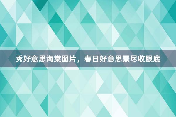 秀好意思海棠图片,春日好意思景尽收眼底